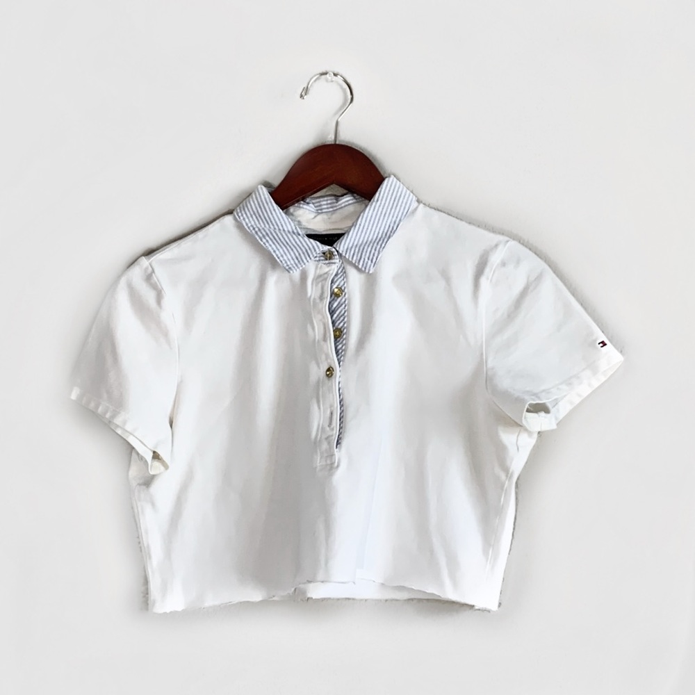 TOMMY HILFIGER COLLARED CROP TOP